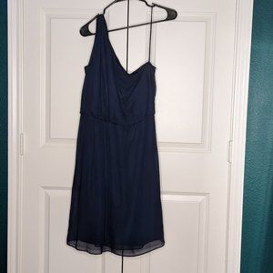 Adrianna Pappel Navy Blue One Shoulder Cocktail Dress 16